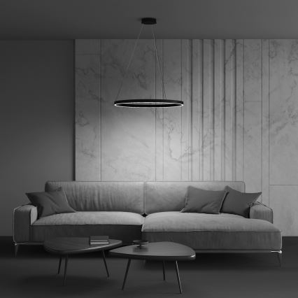 Maytoni MOD058PL-L32B3K - LED Lestenec na vrvici RIM LED/37W/230V 3000K pr. 60 cm črna