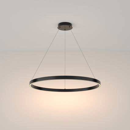 Maytoni MOD058PL-L42B3K - LED Lestenec na vrvici RIM LED/51W/230V 3000K pr. 80 cm črna