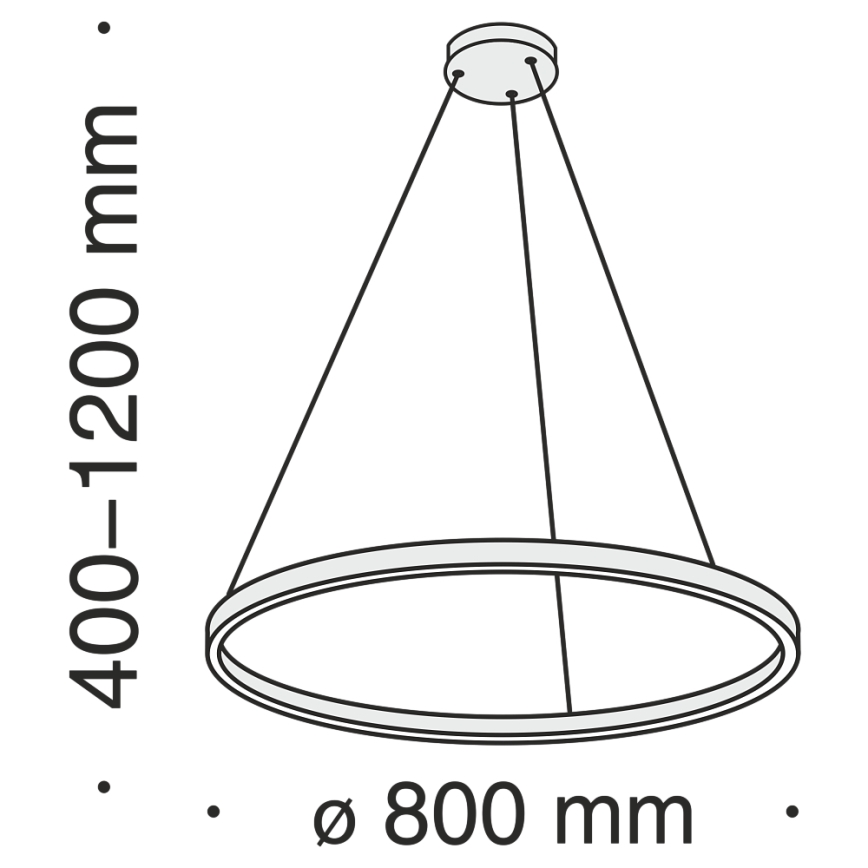 Maytoni MOD058PL-L42BS4K - LED Lestenec na vrvici RIM LED/51W/230V 4000K pr. 80 cm zlata