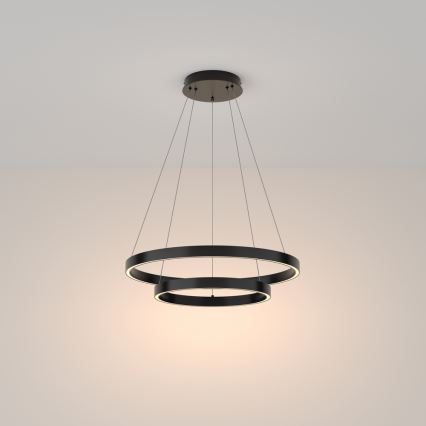 Maytoni MOD058PL-L55B3K - LED Lestenec na vrvici RIM LED/61W/230V 3000K pr. 60 cm črna