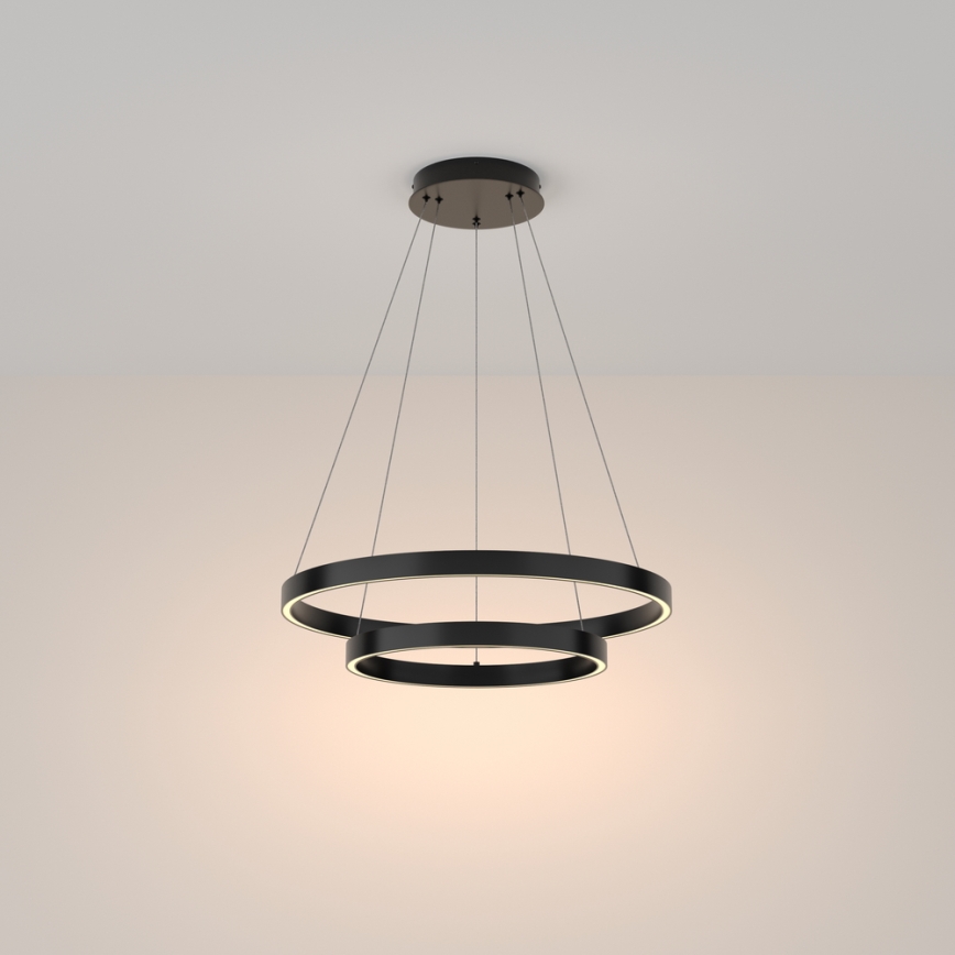 Maytoni MOD058PL-L55B3K - LED Lestenec na vrvici RIM LED/61W/230V 3000K pr. 60 cm črna