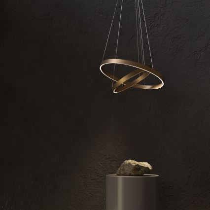 Maytoni MOD058PL-L55BS3K - LED Lestenec na vrvici RIM LED/61W/230V 3000K pr. 60 cm zlata