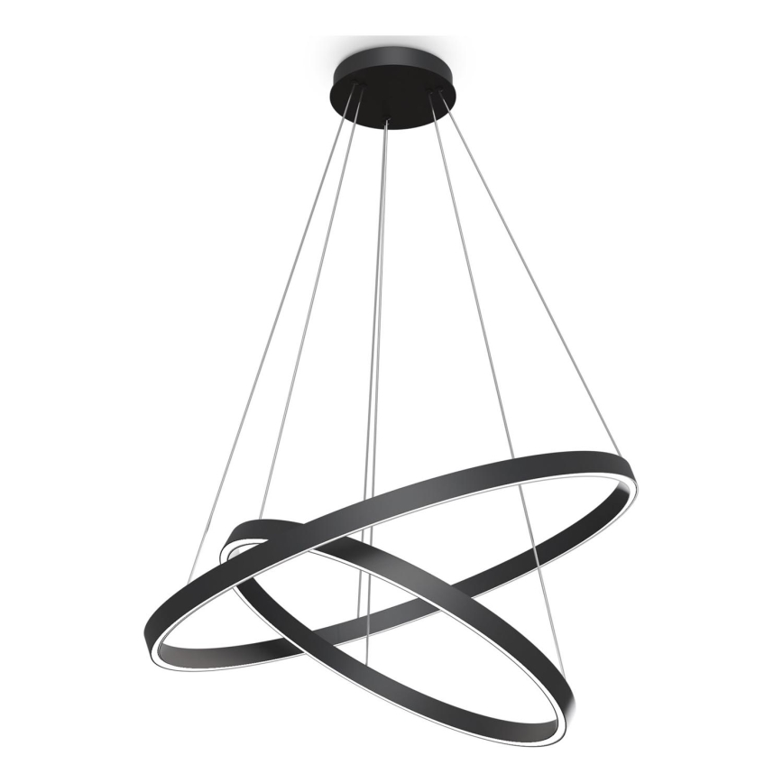Maytoni MOD058PL-L74B3K - LED Lestenec na vrvici RIM LED/88W/230V 3000K pr. 80 cm črna