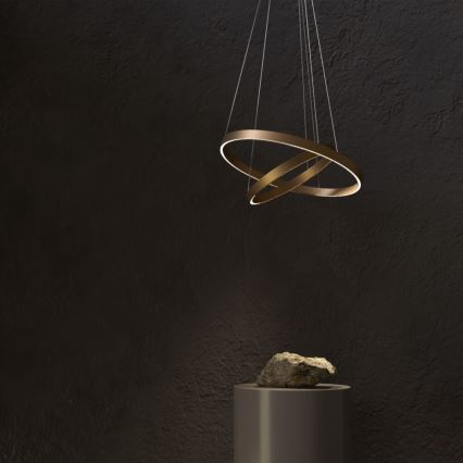 Maytoni MOD058PL-L74BS3K - LED Lestenec na vrvici RIM LED/88W/230V 3000K pr. 80 cm zlata