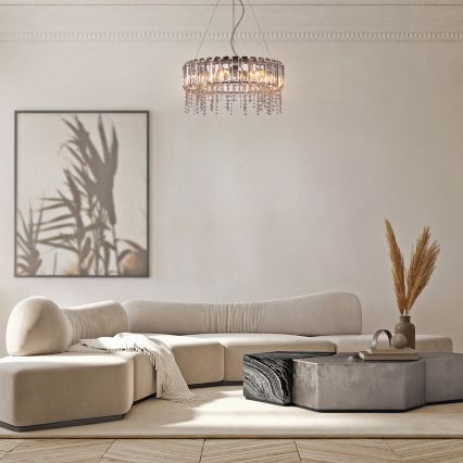 Maytoni MOD097PL-08CH - Lestenec na vrvici HAIL 8xE14/40W/230V pr. 60,5 cm sijajni krom