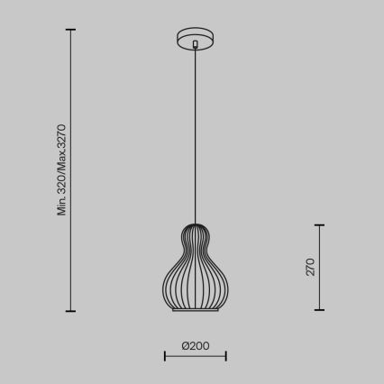 Maytoni MOD192PL-01W - Lestenec na vrvici ROOTS 1xE27/40W/230V pr. 20 cm bež