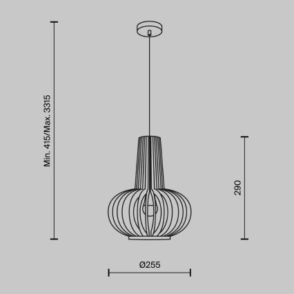 Maytoni MOD193PL-01W - Lestenec na vrvici ROOTS 1xE27/40W/230V pr. 22,5 cm bež