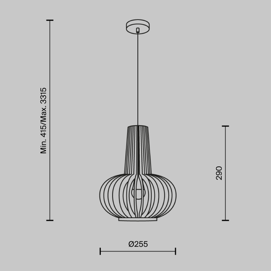 Maytoni MOD193PL-01W - Lestenec na vrvici ROOTS 1xE27/40W/230V pr. 22,5 cm bež