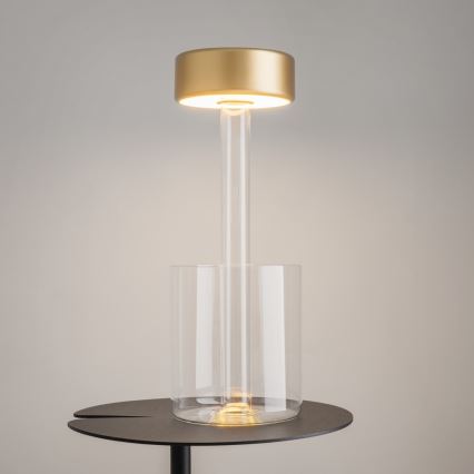 Maytoni MOD229TL-L3G3K1 - LED Zatemnitvena polnilna prenosna namizna svetilka LED/3W/5V 2200-4000K zlata/prozorna
