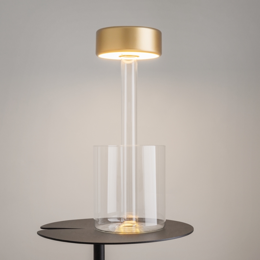 Maytoni MOD229TL-L3G3K1 - LED Zatemnitvena polnilna prenosna namizna svetilka LED/3W/5V 2200-4000K zlata/prozorna