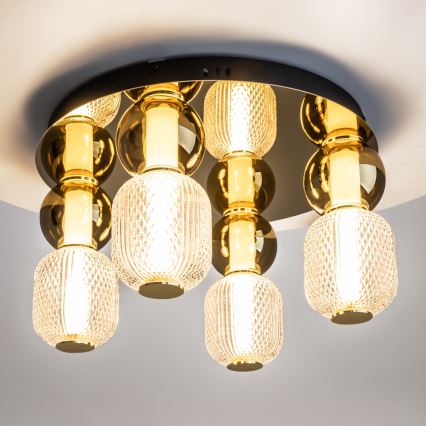 Maytoni MOD273CL-L60G3K - LED Stropna svetilka DROP 4xLED/15W/230V pr. 43 cm zlata