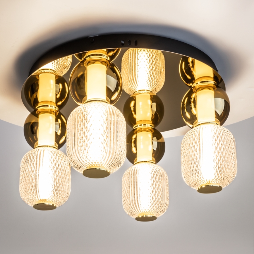 Maytoni MOD273CL-L60G3K - LED Stropna svetilka DROP 4xLED/15W/230V pr. 43 cm zlata