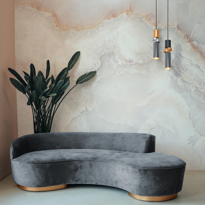 Maytoni MOD303PL-01CFL3 - Lestenec na vrvici PALETTE 1xGU10/40W/230V zlata/siva