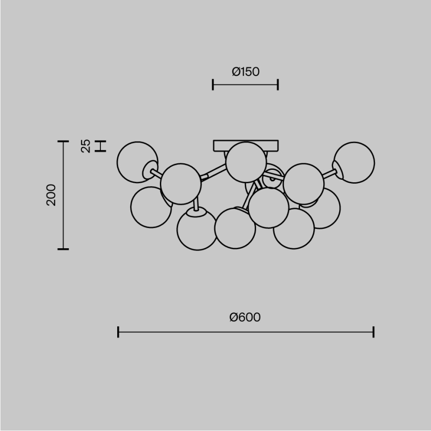 Maytoni MOD545CL-12BS - stropna svetilka DALLAS 12xG9/28W/230V, zlata