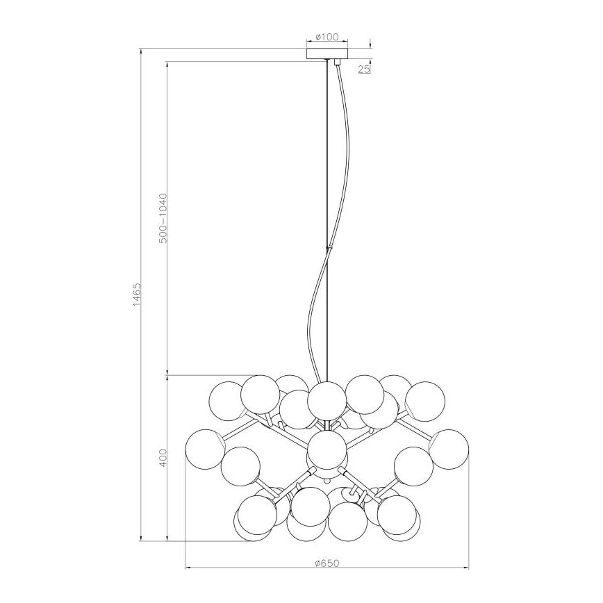 Maytoni MOD545PL-24B - Lestenec na vrvici DALLAS 24xG9/28W/230V črna
