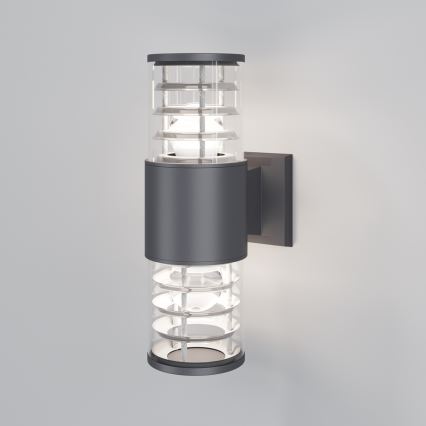 Maytoni O576WL-02GR - Zunanja stenska svetilka BRONX 2xE27/60W/230V IP54 antracit