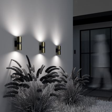 Maytoni O582WL-02BS - Zunanja stenska svetilka BOWERY 2xGU10/50W/230V IP54 medenina