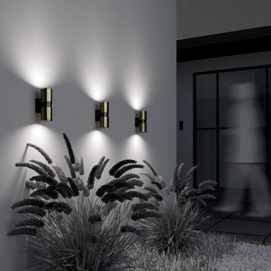 Maytoni O582WL-02BS - Zunanja stenska svetilka BOWERY 2xGU10/50W/230V IP54 medenina