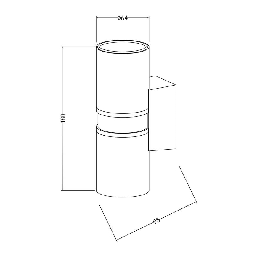 Maytoni O582WL-02BS - Zunanja stenska svetilka BOWERY 2xGU10/50W/230V IP54 medenina
