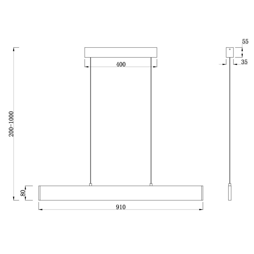 Maytoni P010PL-L23B4K - LED Lestenec na vrvici STEP LED/23W/230V 4000K 91 cm črna