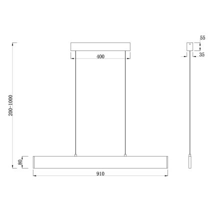 Maytoni P010PL-L23G3K - LED Lestenec na vrvici STEP LED/23W/230V 3000K 91 cm zlata