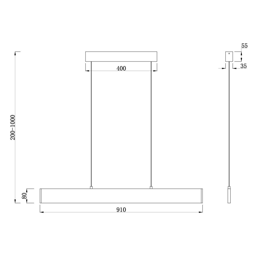 Maytoni P010PL-L23G3K - LED Lestenec na vrvici STEP LED/23W/230V 3000K 91 cm zlata