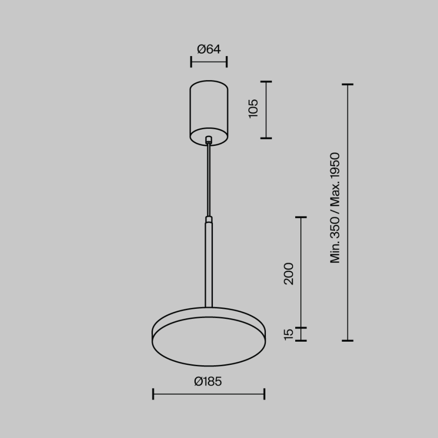 Maytoni P076PL-L12W3K-B - LED Lestenec na vrvici PLATO LED/12W/230V 3000K črna