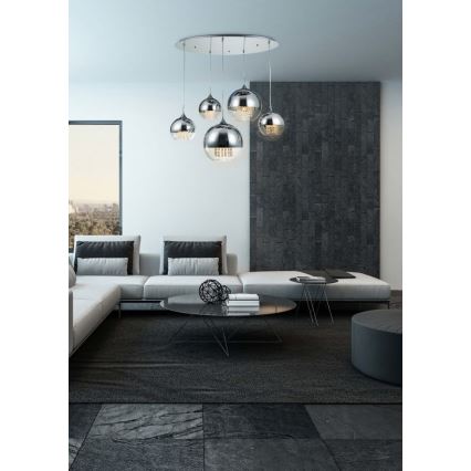 Maytoni P140-PL-170-5-N - Lestenec na vrvici FERMI 5xE27/60W/230V sijajni krom