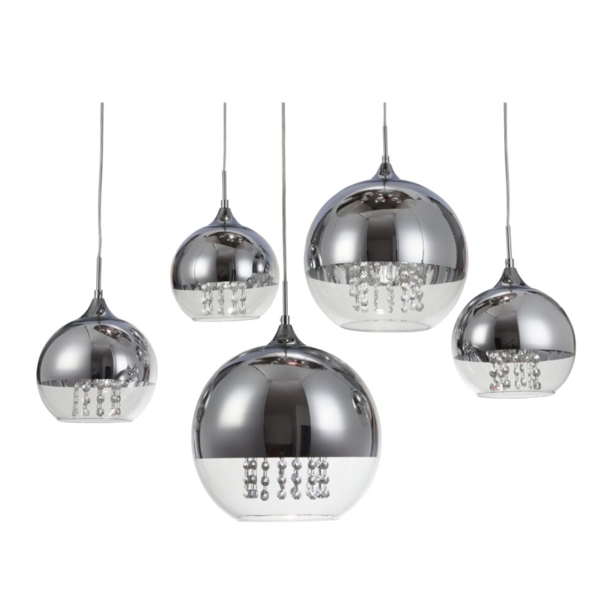 Maytoni P140-PL-170-5-N - Lestenec na vrvici FERMI 5xE27/60W/230V sijajni krom