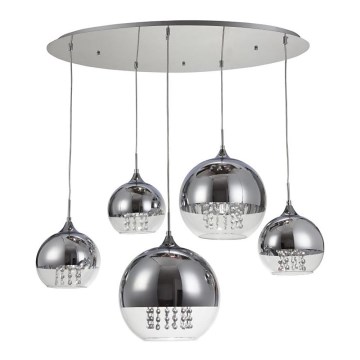 Maytoni P140-PL-170-5-N - Lestenec na vrvici FERMI 5xE27/60W/230V sijajni krom