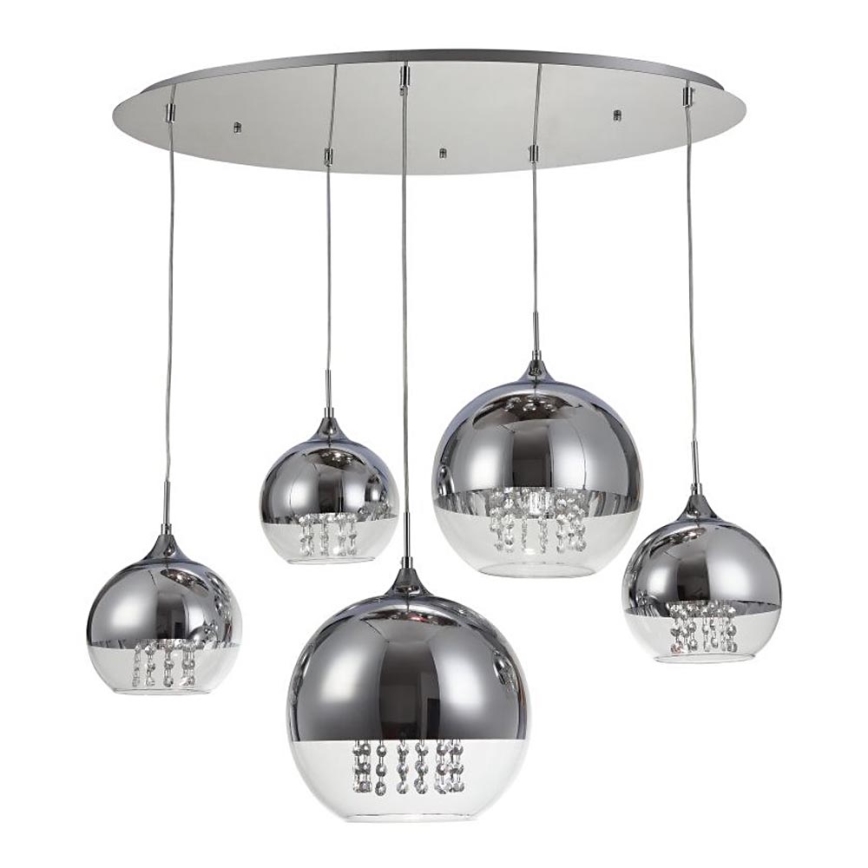 Maytoni P140-PL-170-5-N - Lestenec na vrvici FERMI 5xE27/60W/230V sijajni krom
