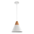 Maytoni P359-PL-01-W - Lestenec na vrvici BICONES 1xE27/60W/230V pr. 22 cm bela/bež