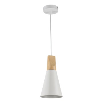 Maytoni P359-PL-140-W - Lestenec na vrvici BICONES 1xE27/60W/230V pr. 14 cm bela/bež