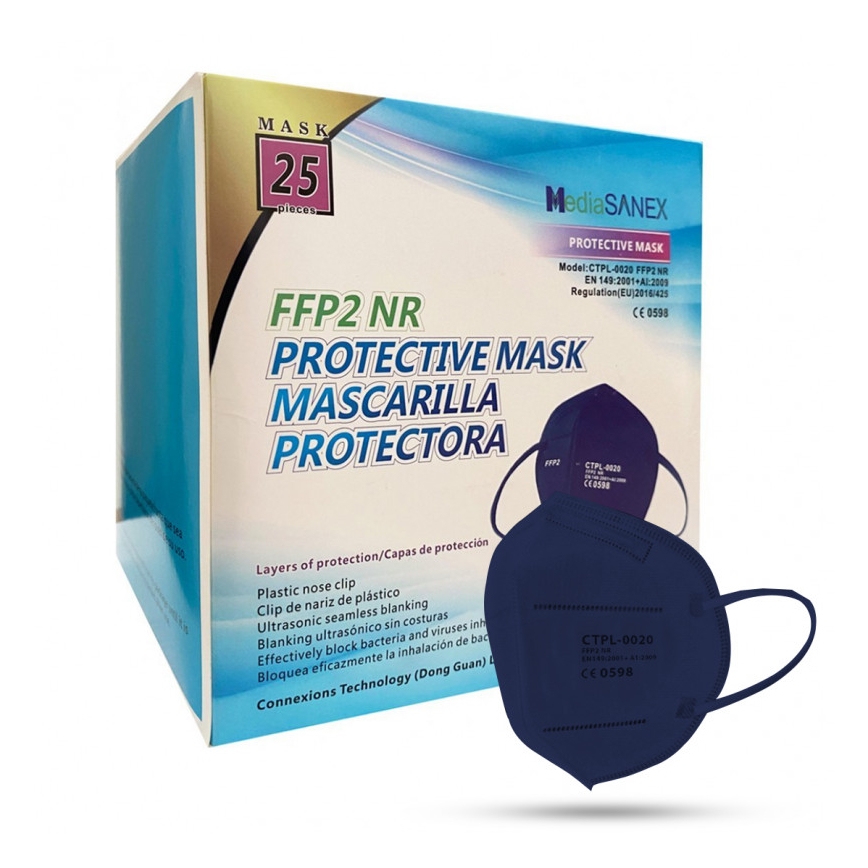 Media Sanex Zaščitna maska FFP2 NR / KN95 temno modra 1 kom.