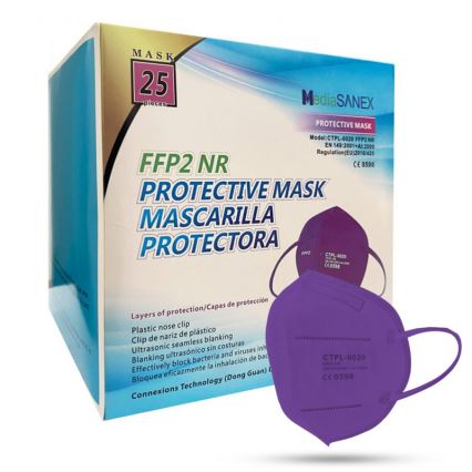 Media Sanex Zaščitna maska FFP2 NR / KN95 vijolična 50 kom.