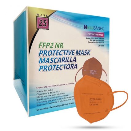 Media Sanex Zaščitna maska FFP2 NR oranžna 100 kom.