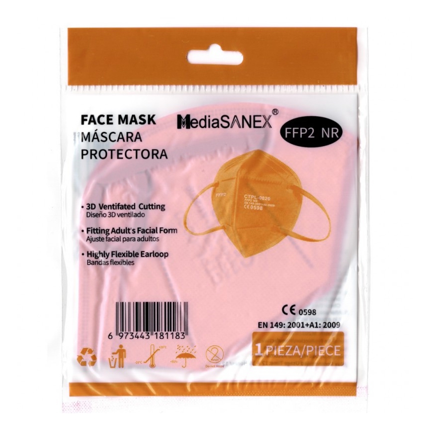 Media Sanex Zaščitna maska FFP2 NR oranžna 20 kom.