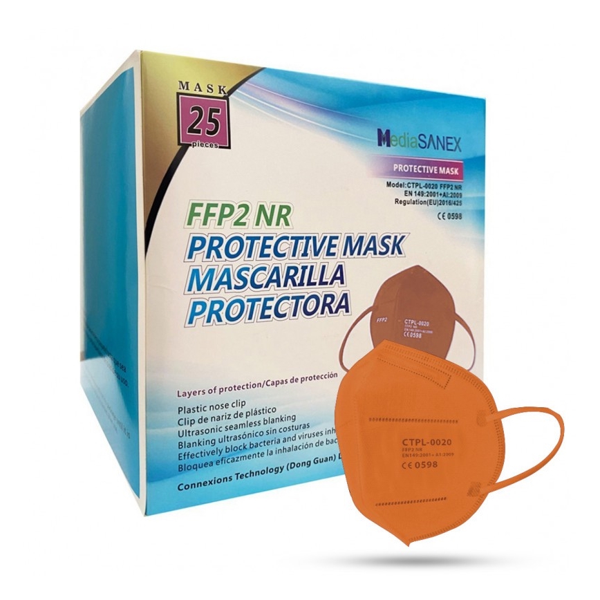 Media Sanex Zaščitna maska FFP2 NR oranžna 50 kom.