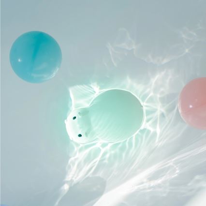 MegaLight - LED RGB Polnilna otroška na svetilka za kopalno kad na dotik SWIMMY HIPPO LED/5V