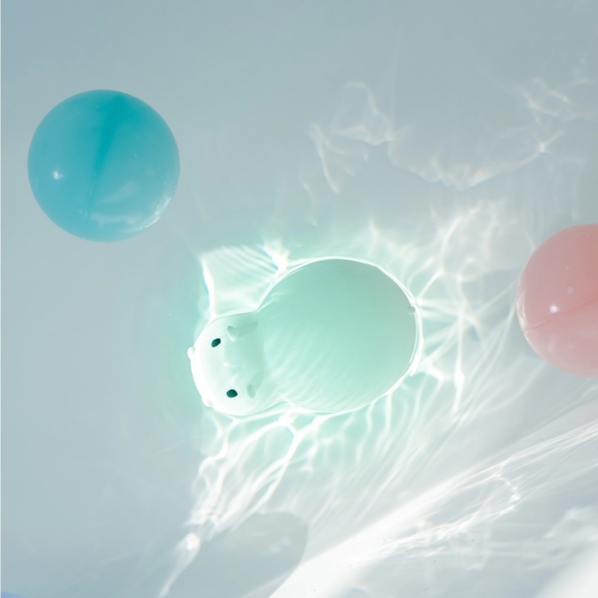 MegaLight - LED RGB Polnilna otroška na svetilka za kopalno kad na dotik SWIMMY HIPPO LED/5V