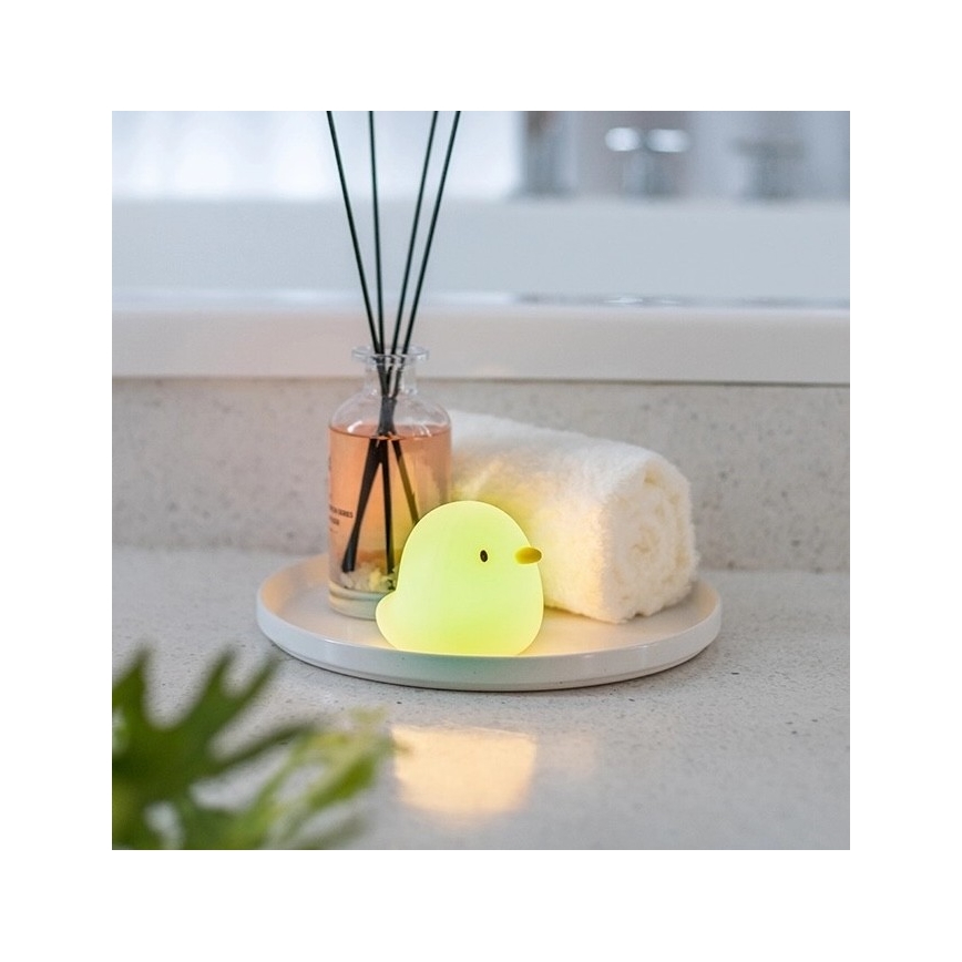 MegaLight - LED RGB Polnilna otroška svetilka za kopalno kad na dotik SWIMMY DUCK LED/5V