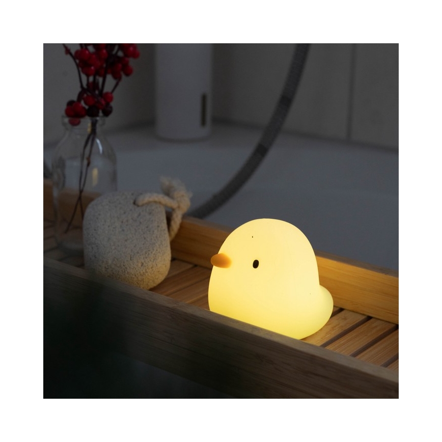 MegaLight - LED RGB Polnilna otroška svetilka za kopalno kad na dotik SWIMMY DUCK LED/5V