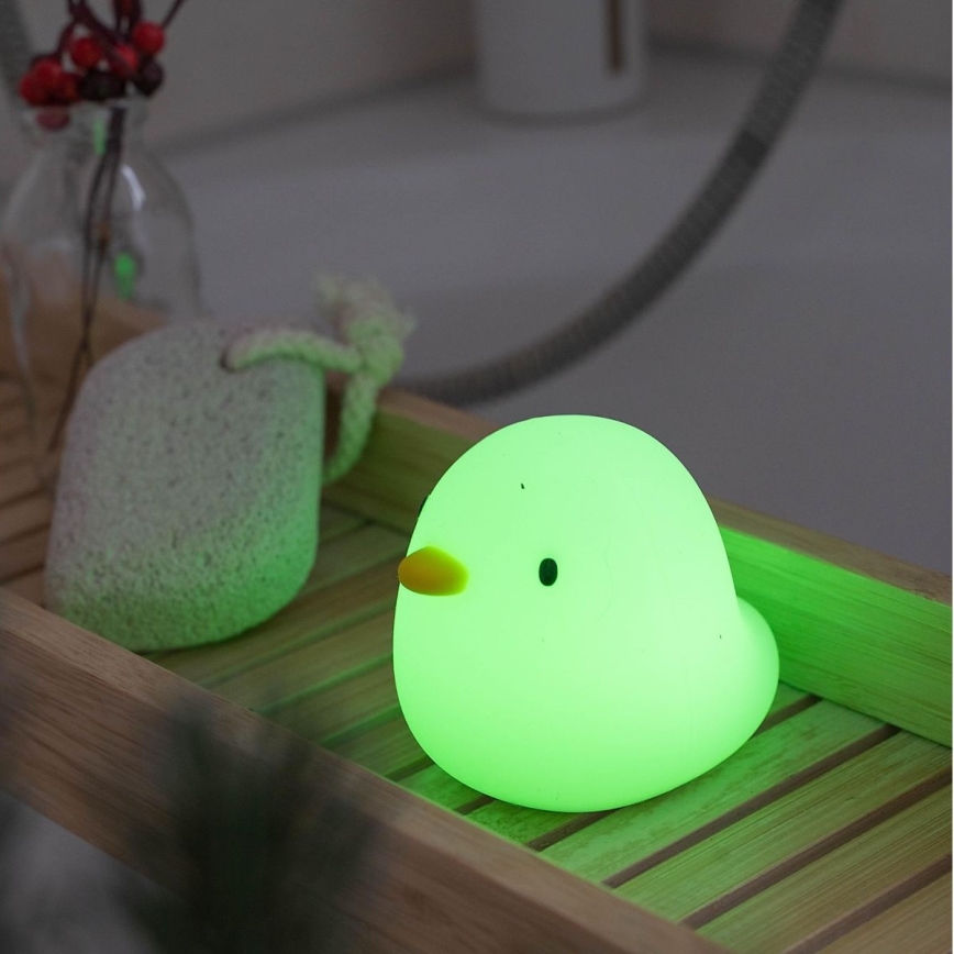 MegaLight - LED RGB Polnilna otroška svetilka za kopalno kad na dotik SWIMMY DUCK LED/5V