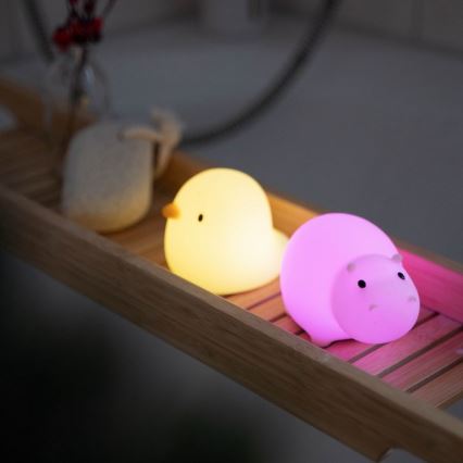 MegaLight - LED RGB Polnilna otroška svetilka za kopalno kad na dotik SWIMMY DUCK LED/5V