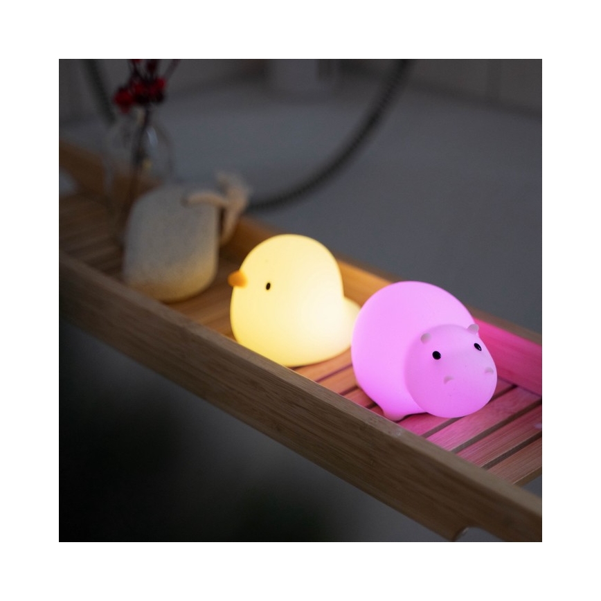 MegaLight - LED RGB Polnilna otroška svetilka za kopalno kad na dotik SWIMMY DUCK LED/5V