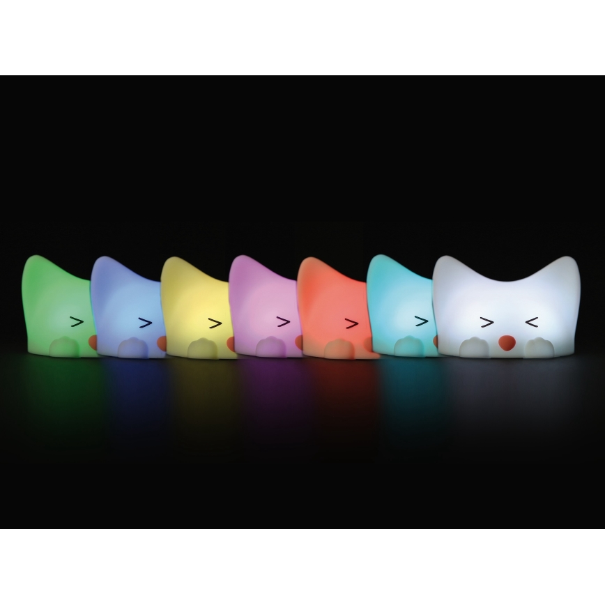 MegaLight - LED RGB Zatemnitvena polnilna otroška svetilka na dotik CATTY CAT LED/5V