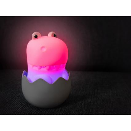MegaLight - LED RGB Zatemnitvena polnilna otroška svetilka na dotik DIGGY DINO LED/5V