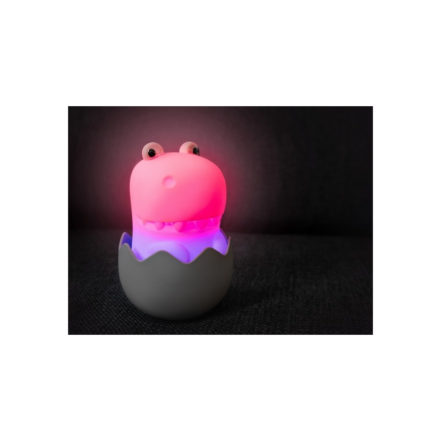 MegaLight - LED RGB Zatemnitvena polnilna otroška svetilka na dotik DIGGY DINO LED/5V