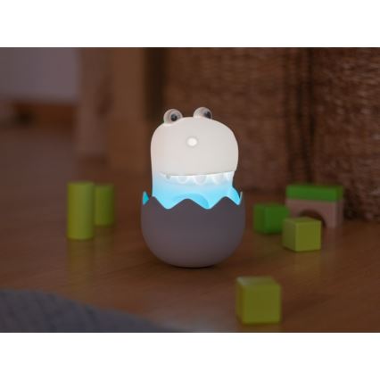 MegaLight - LED RGB Zatemnitvena polnilna otroška svetilka na dotik DIGGY DINO LED/5V