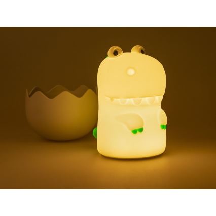 MegaLight - LED RGB Zatemnitvena polnilna otroška svetilka na dotik DIGGY DINO LED/5V